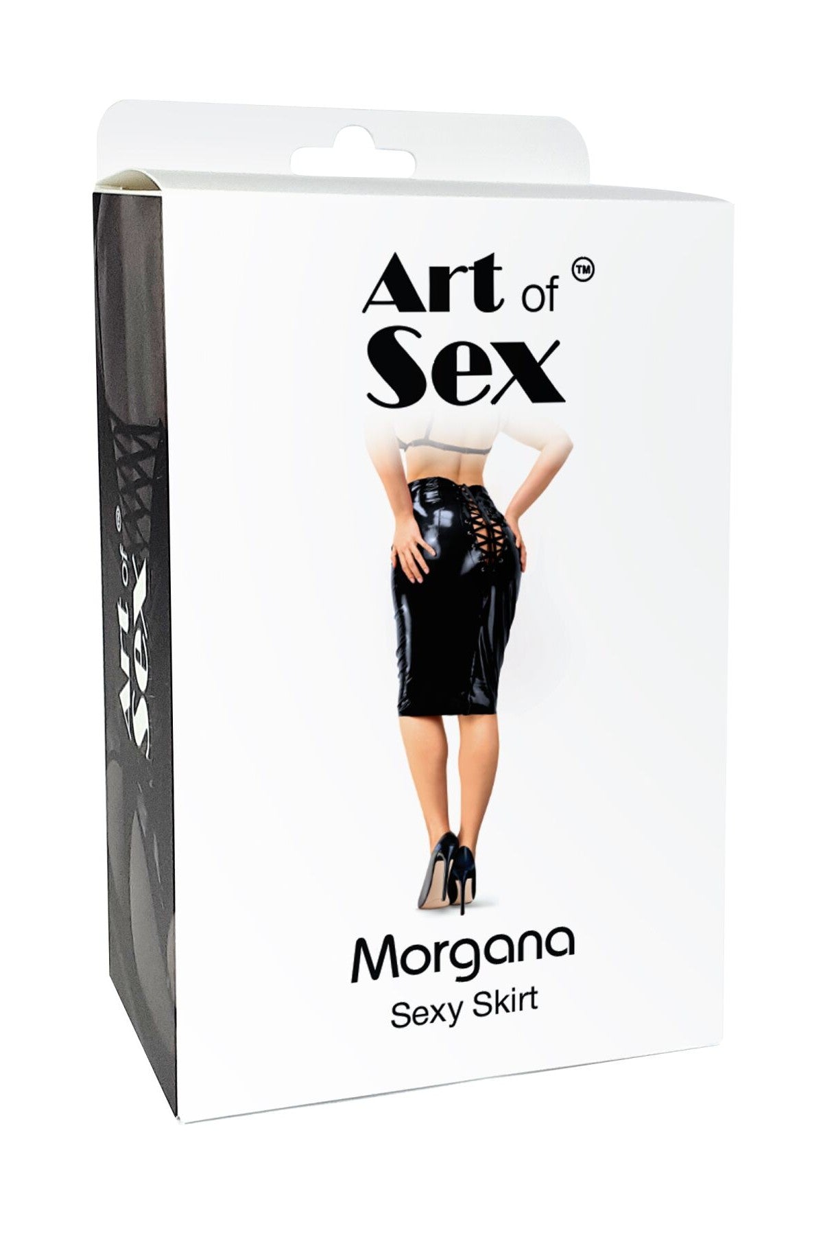 Вінілова спідниця з вирізом Morgana black