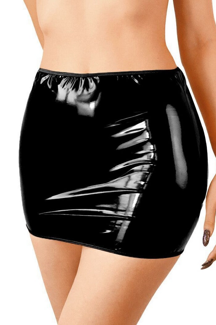 Виниловая юбка с вырезом My Love black