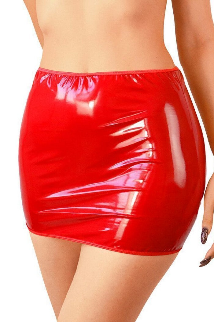 Виниловая юбка с вырезом My Love red