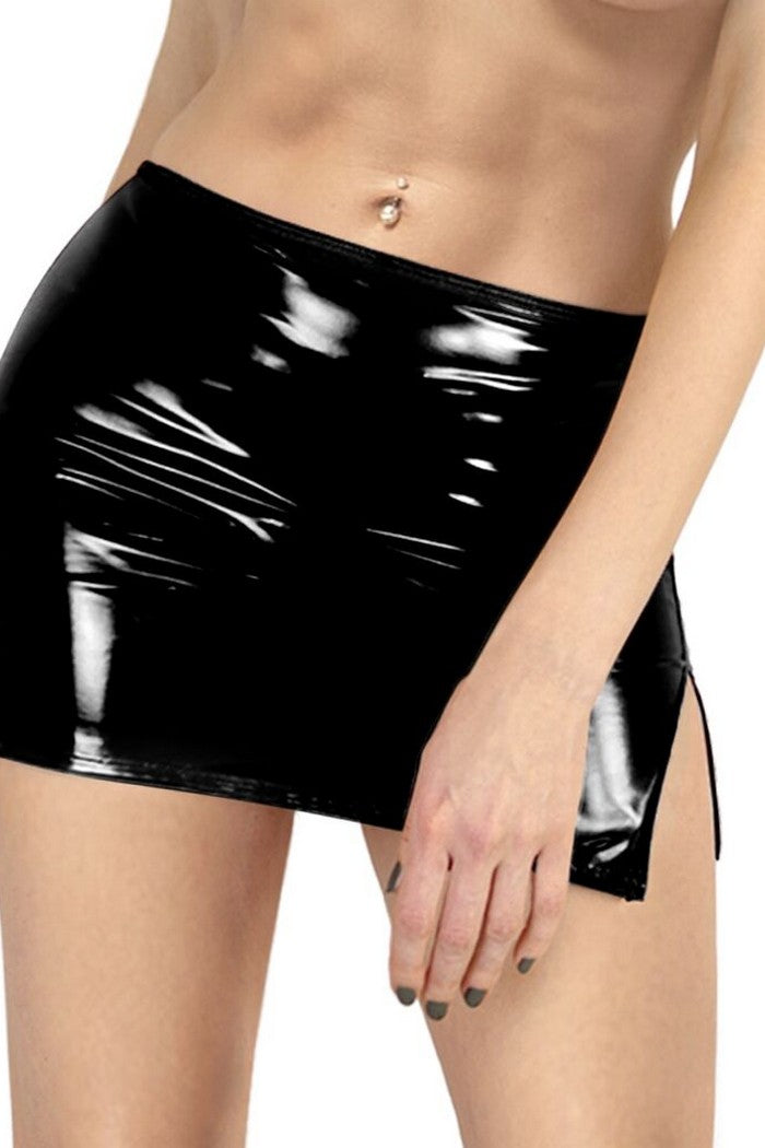 Виниловая юбка Stela black