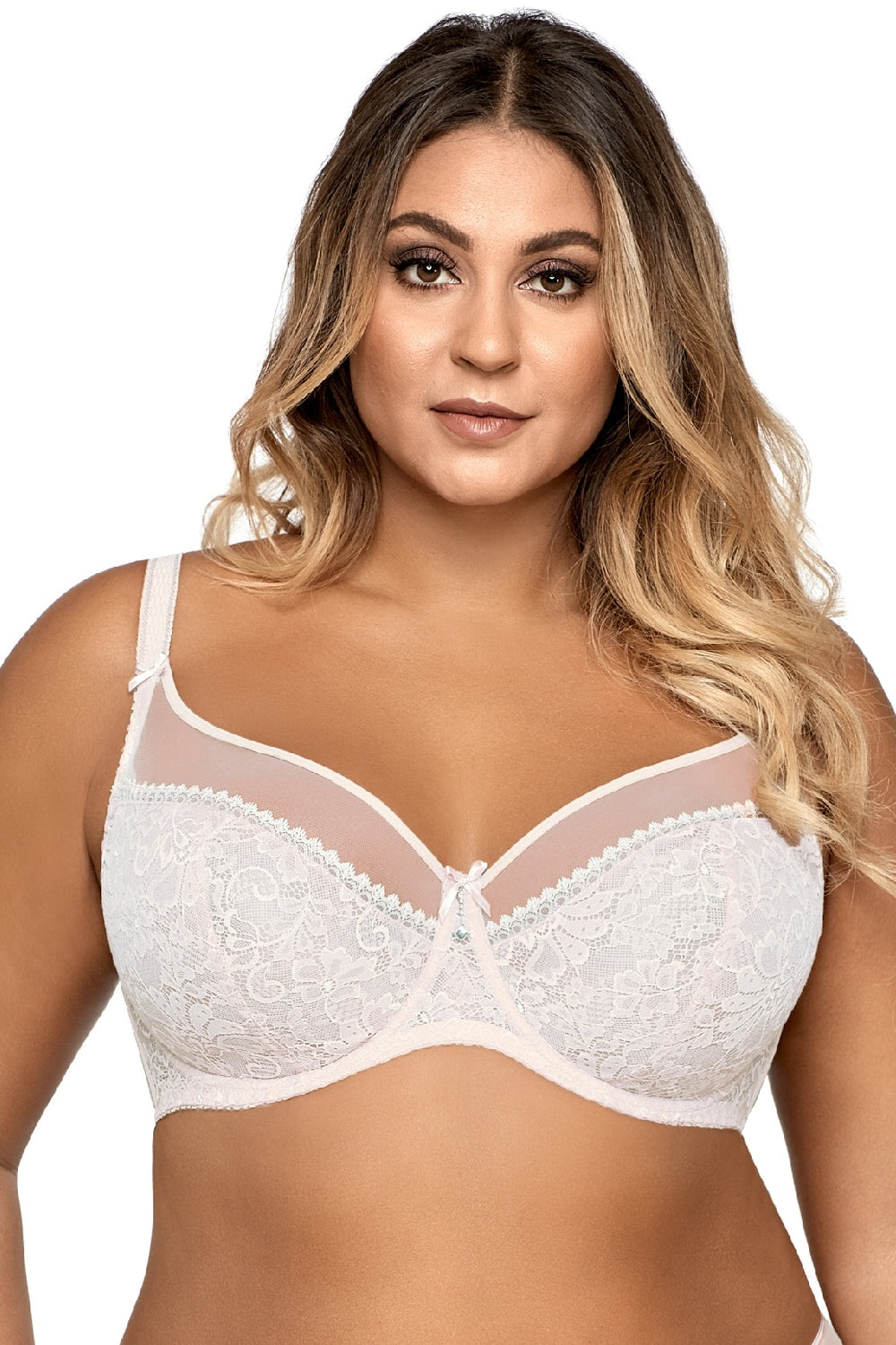 Мягкий кружевной бюстгальтер 1396 Crystal white