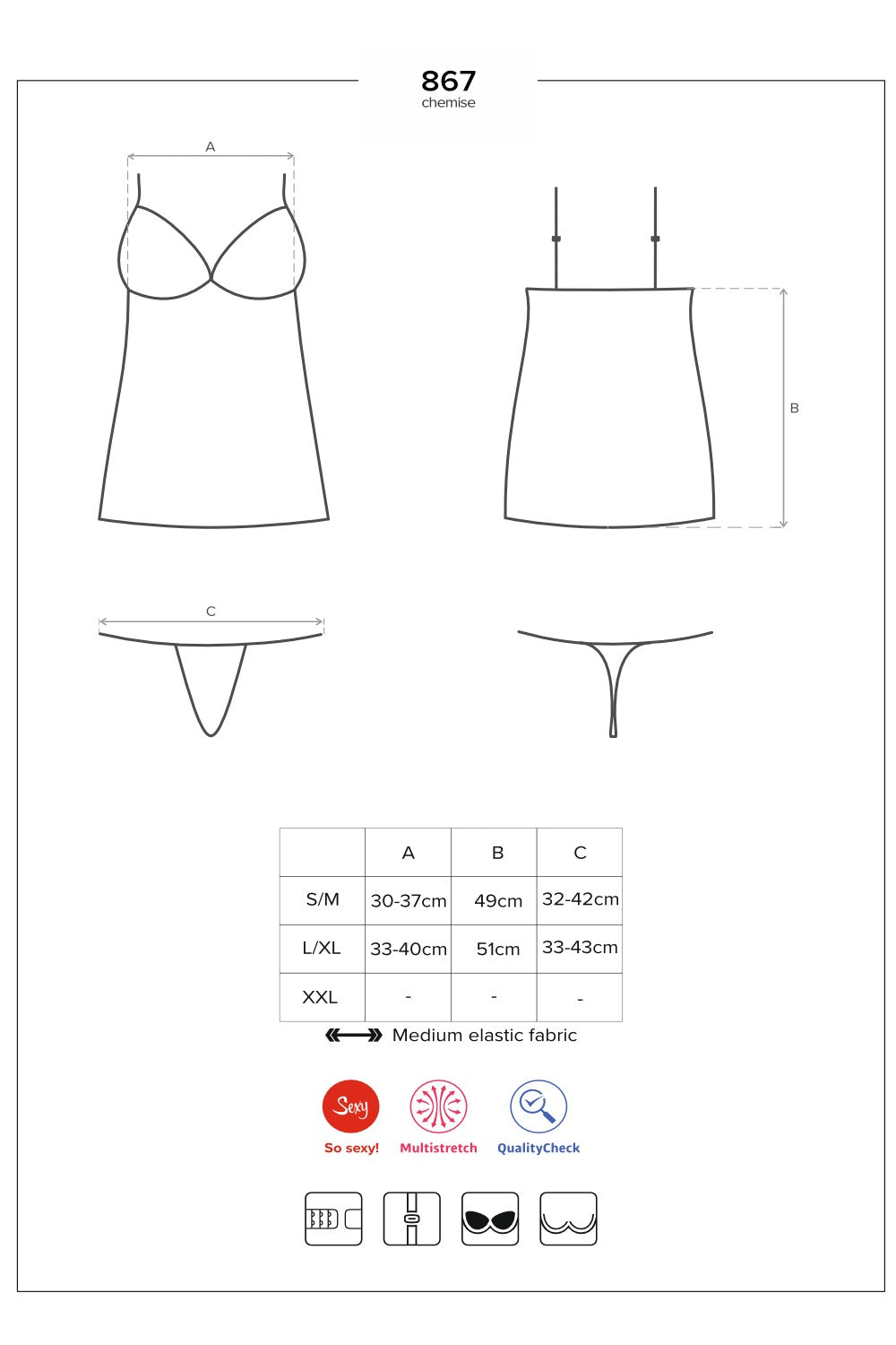 Облегающая сорочка с косточками 867-CHE-1