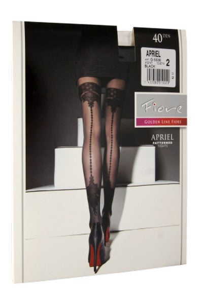 Фантазийные колготки с имитацией чулок Apriel (40d)