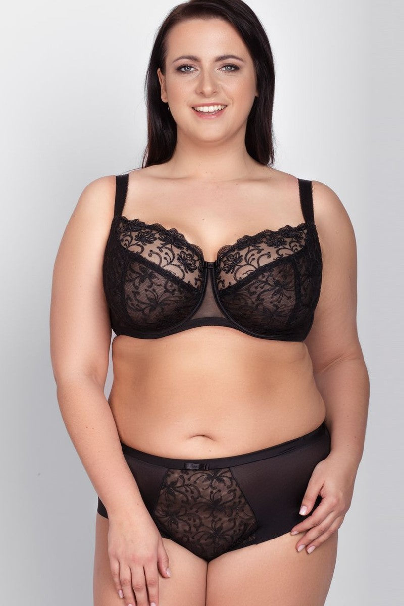 Мягкий бюстгальтер с вышивкой Gardenia A922 black