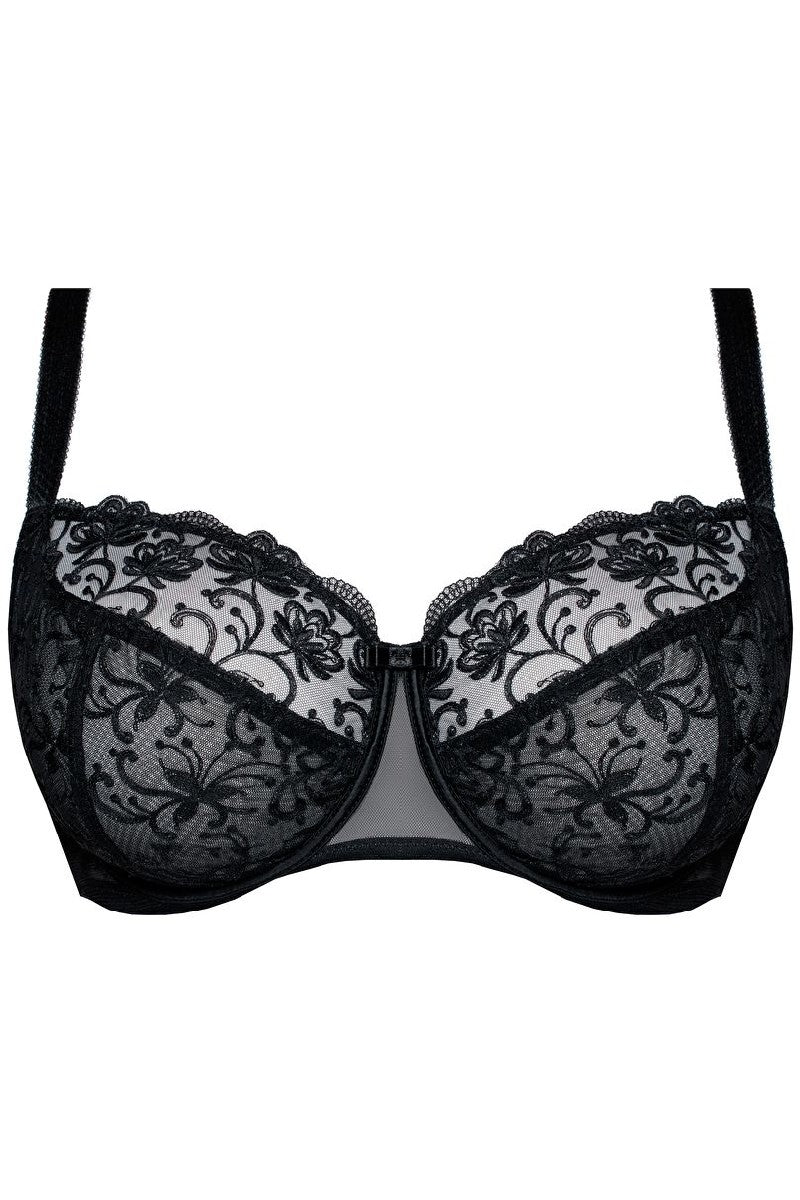 Мягкий бюстгальтер с вышивкой Gardenia A922 black