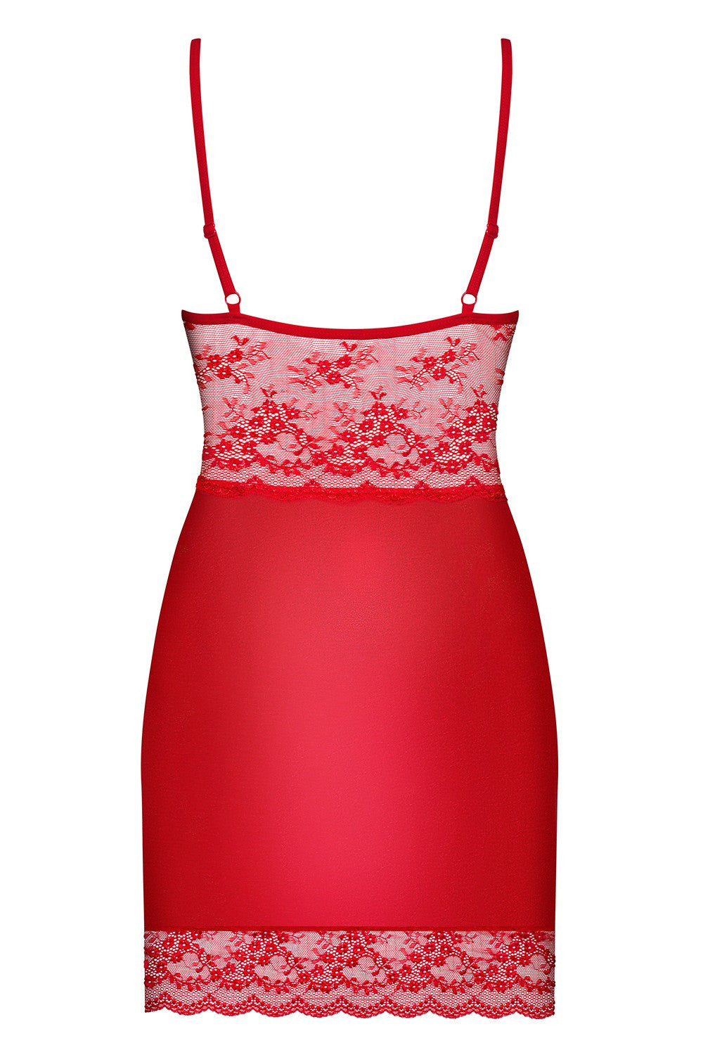 Облегающая сексуальная сорочка с красным кружевом Lovica