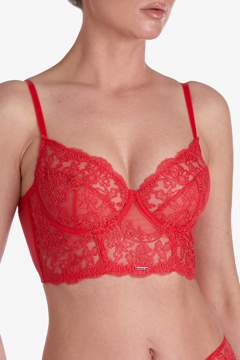 Кружевное бюстье на косточках Джелато Б11 red