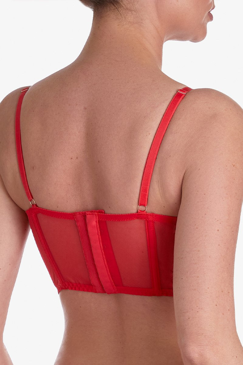 Кружевное бюстье на косточках Джелато Б11 red