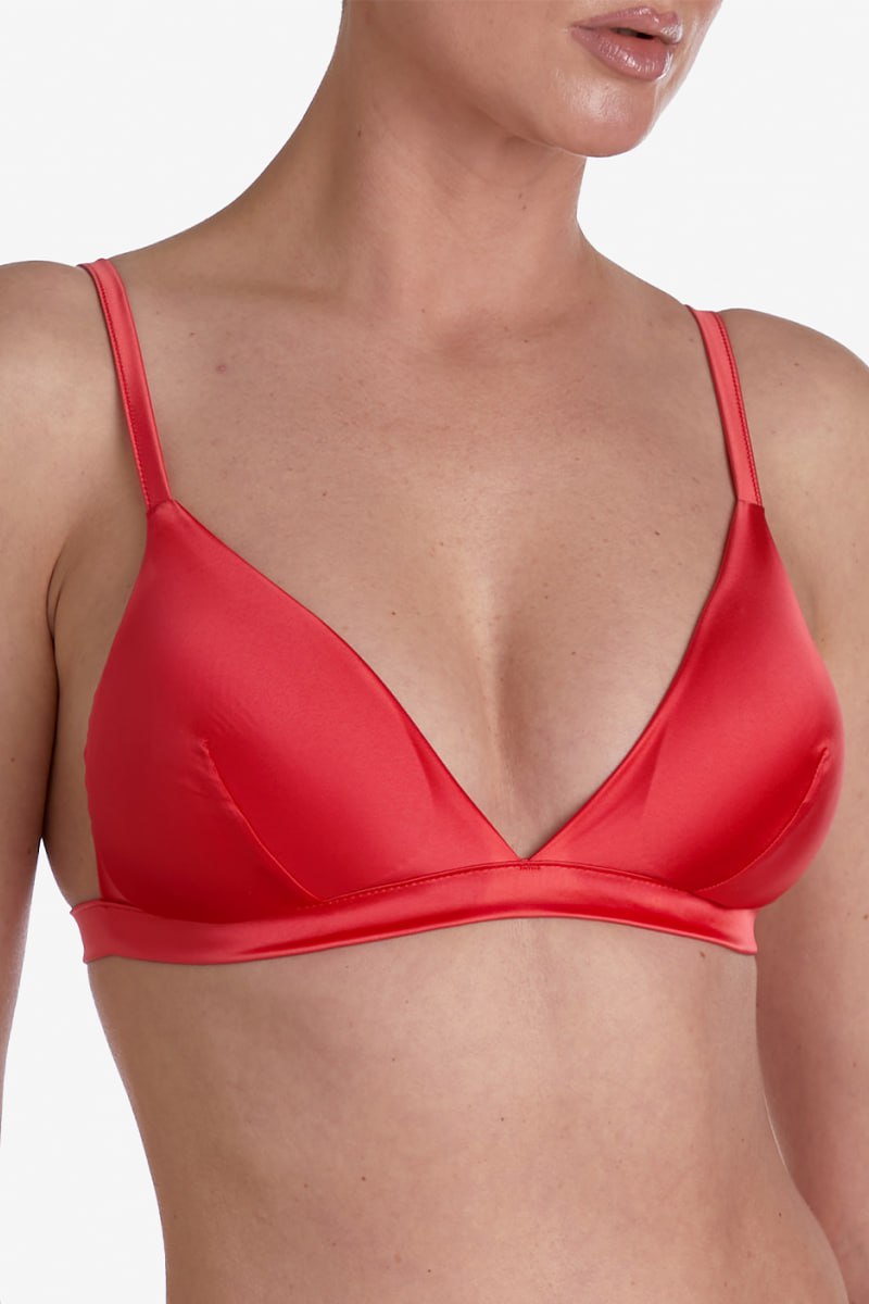 Мягкий бралет из атласа Джелато БМ4 а red