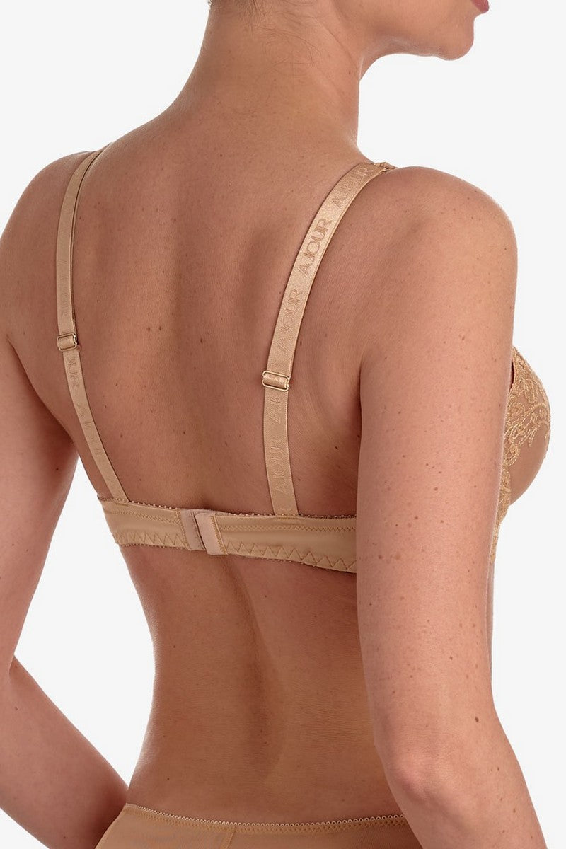 Мягкий бюстгальтер с вышивкой Калиссон БМ10 gold