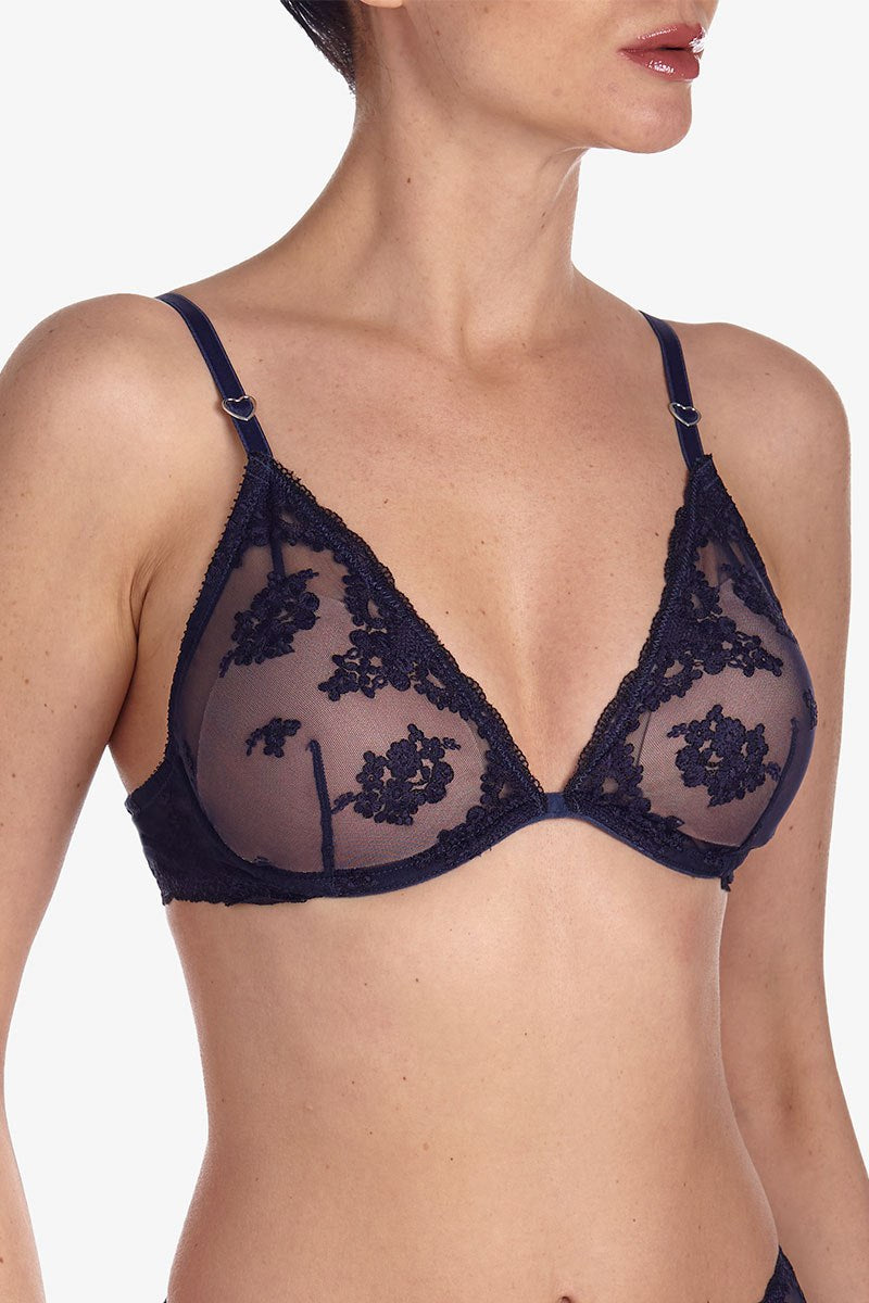 Бюстгальтер push-up с вышивкой Каприсью БП68 blue