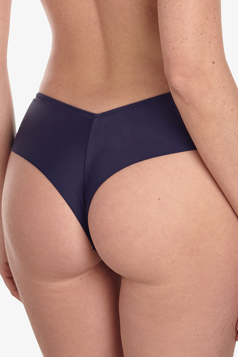 Трусики бразилиана с вышивкой Каприсью С170 blue