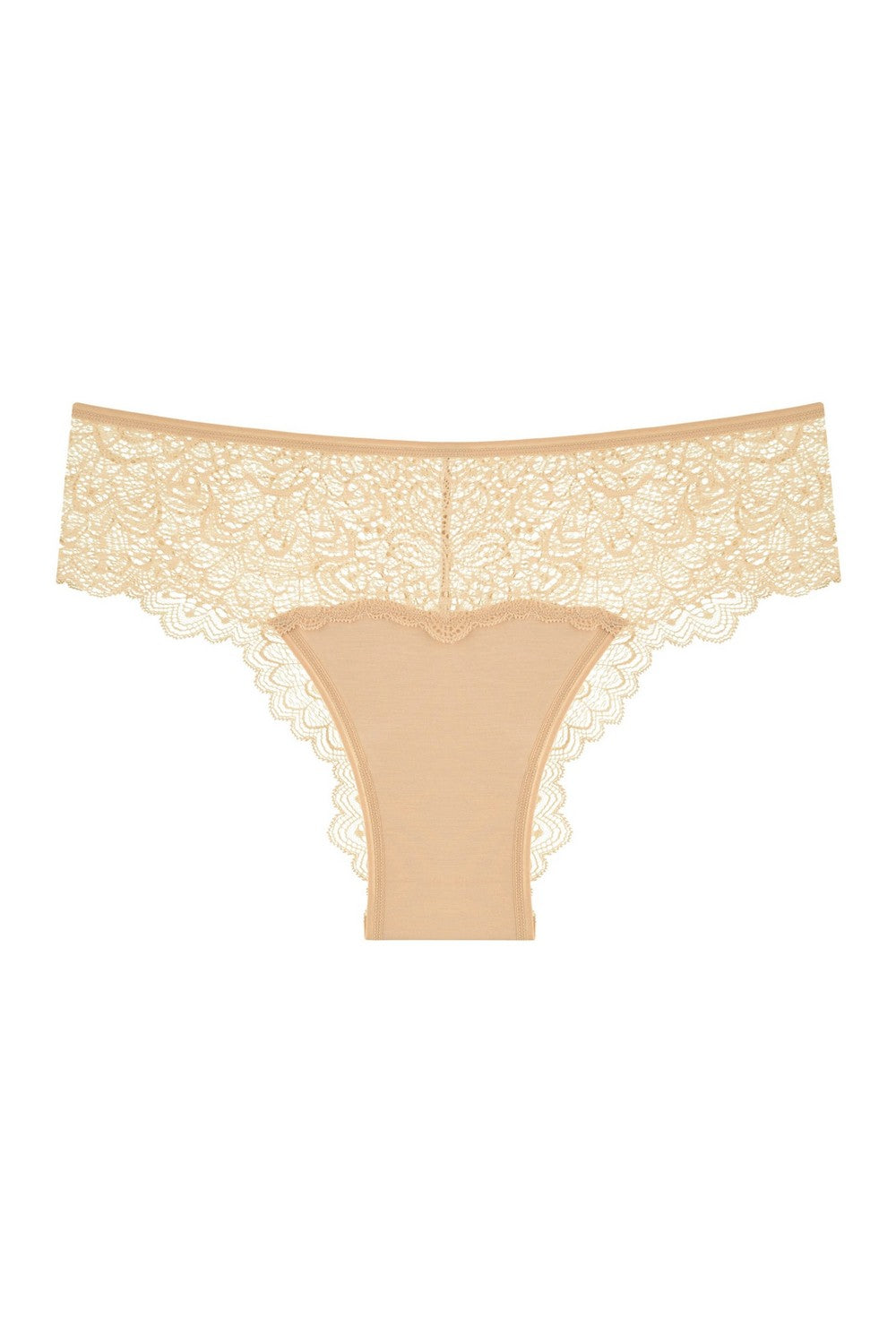 Трусики бразиліана з мереживним поясом 2069-24 beige