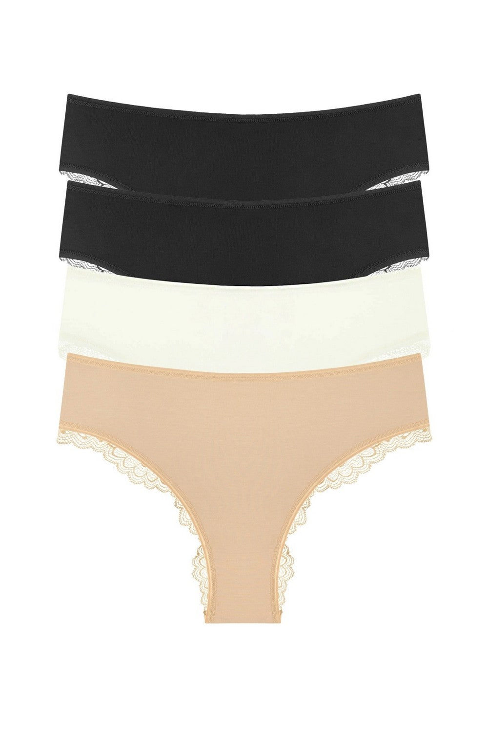 Трусики слип из модала 2069-32 (4 шт.) black/black/champagne/beige