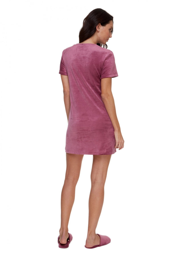 Велюровое платье с карманами 6067 lilac