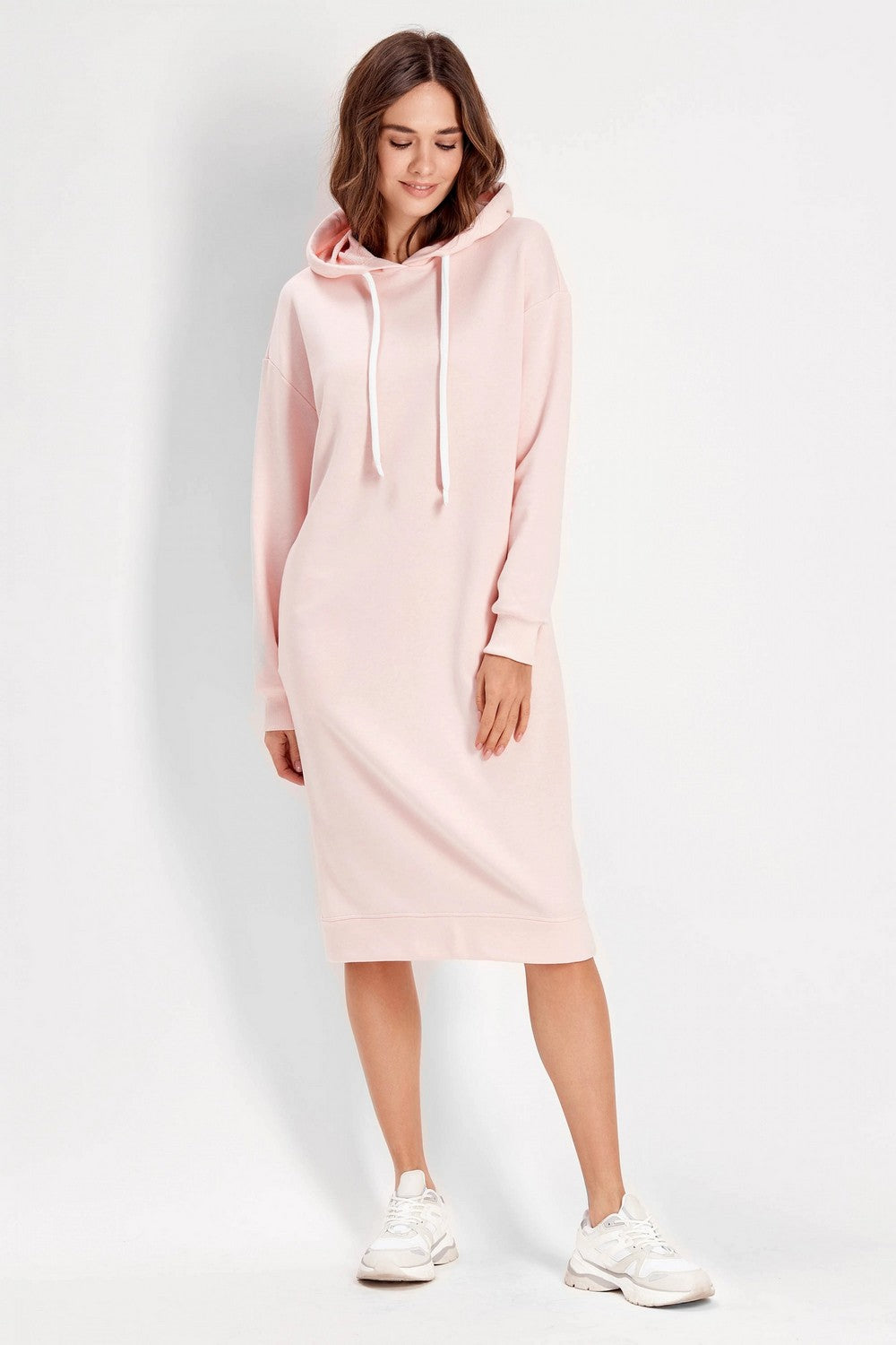 Хлопковое платье с капюшоном 6086 rose