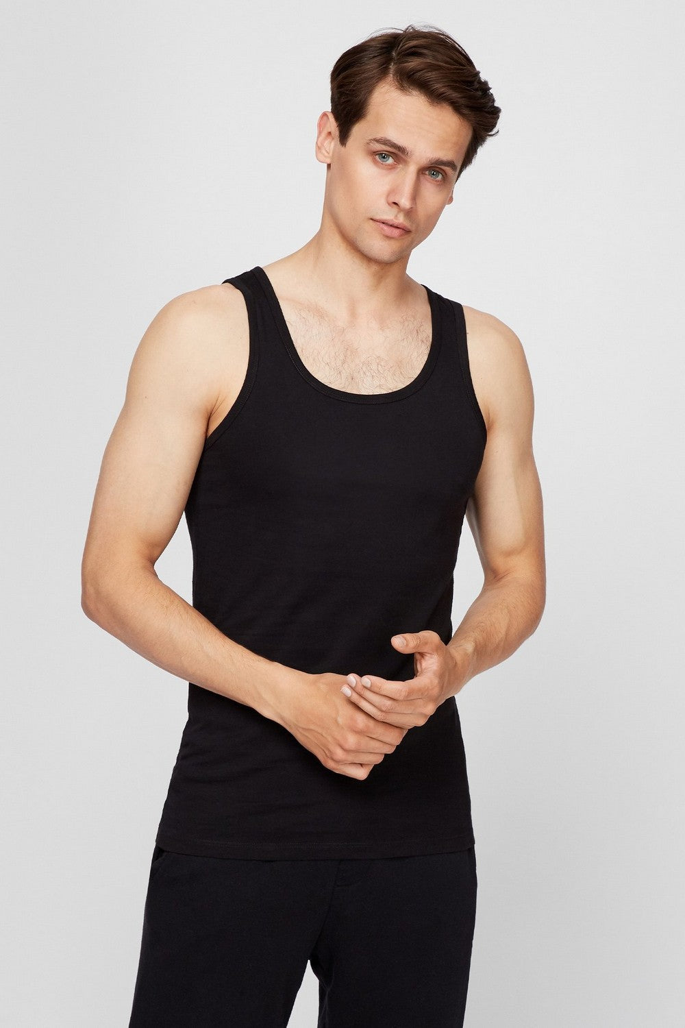 Мужская майка из хлопка 6152 black