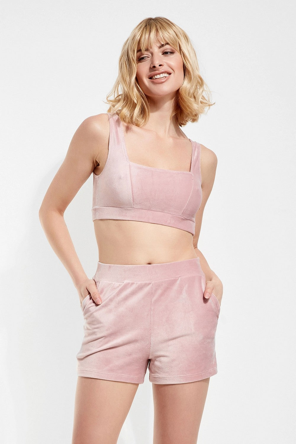 Пижама из фактурного велюра 6211-6 marshmallow