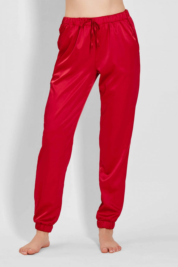 Пижамные брюки с карманами 6225 raspberry