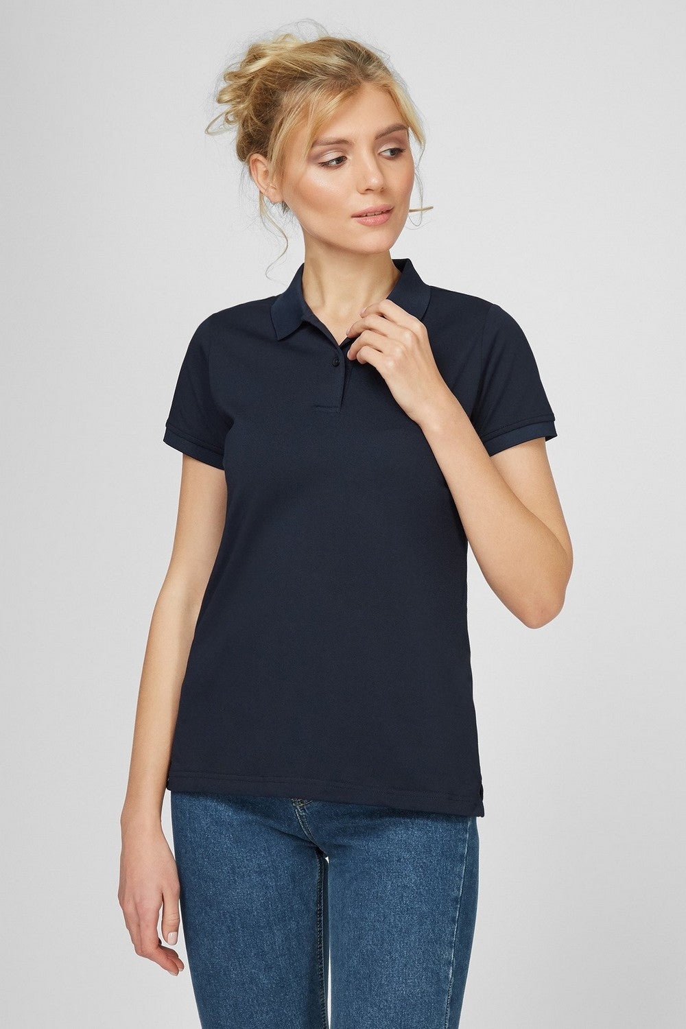 Хлопковая футболка-поло 6264-2 blue