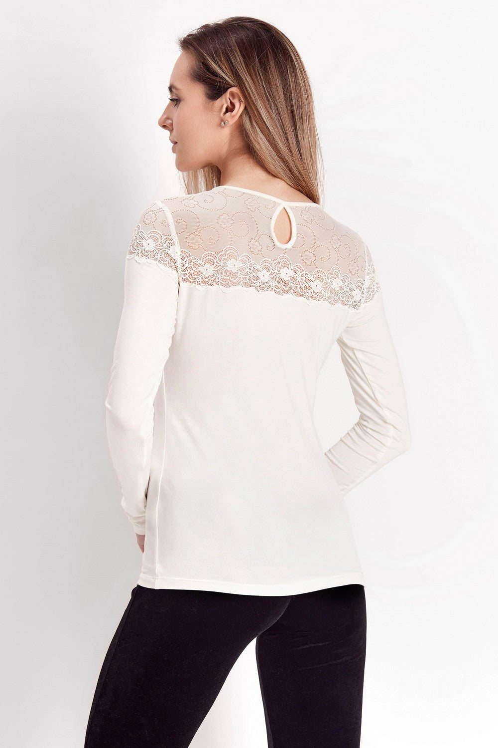 Джемпер з квітковим мереживом 6272-3 03 champagne