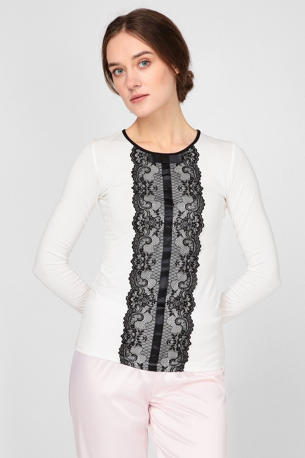 Джемпер с ажурным кружевом 6273 03/01 champagne