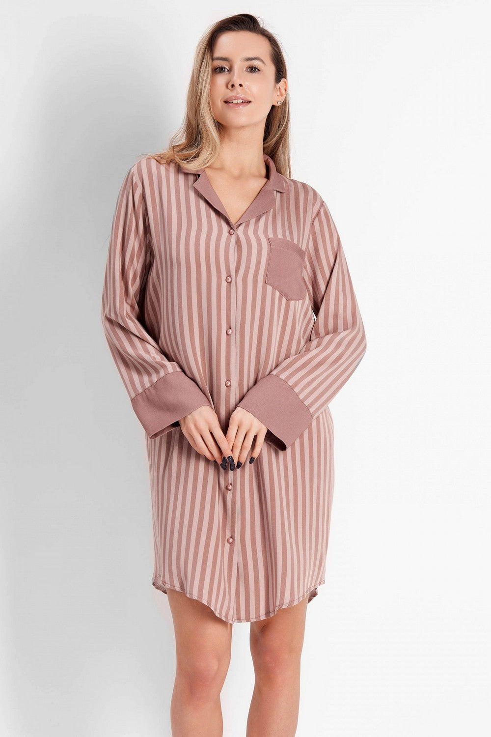 Ночная сорочка в полоску 6780 51/513 coffee