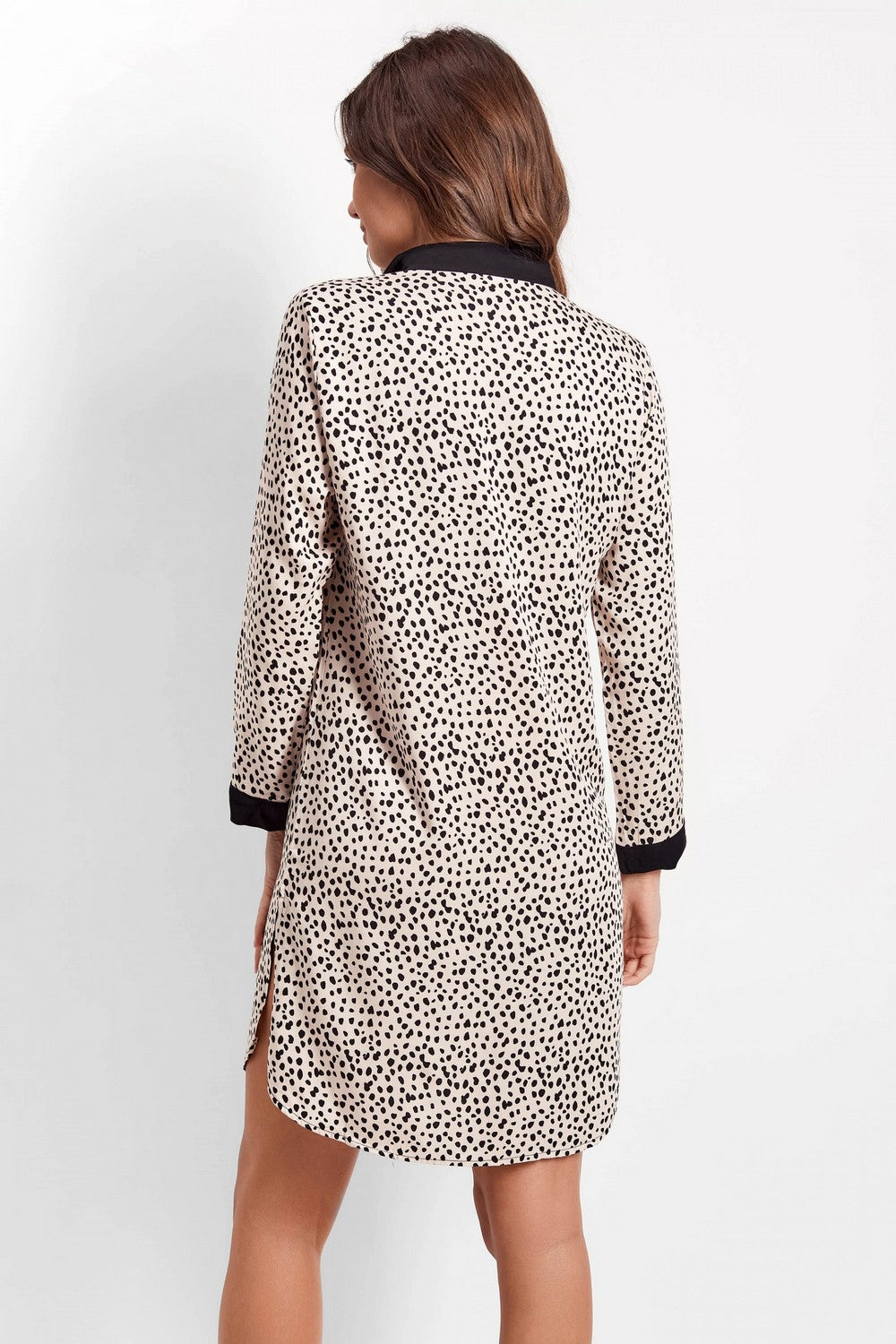 Хлопковая сорочка с принтом 6781 988/01 beige