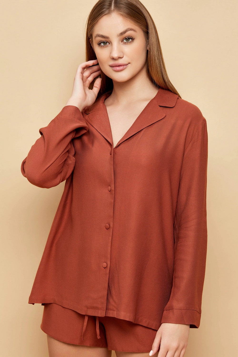 Пижама из вискозы 6826 cinnamon