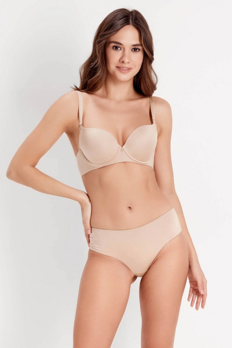 Бюстгальтер балконет со съемными бретелями 7005-011-1 beige