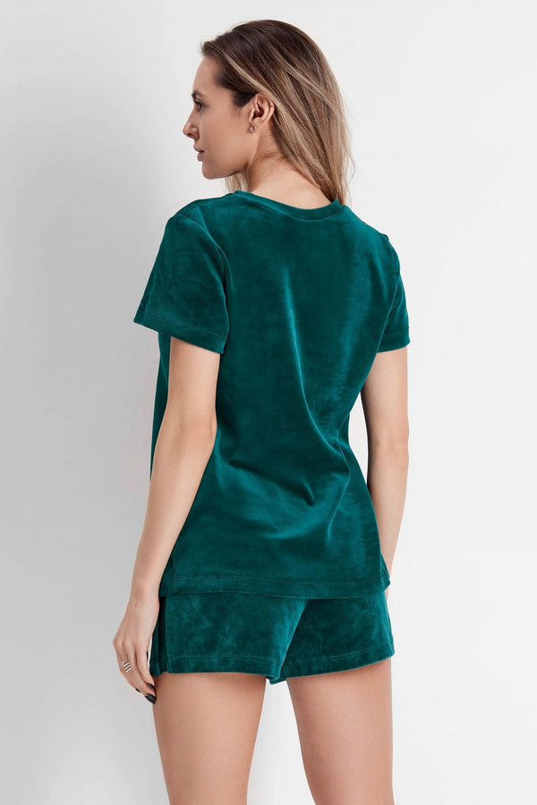 Пижама из велюра 7005-6215 emerald
