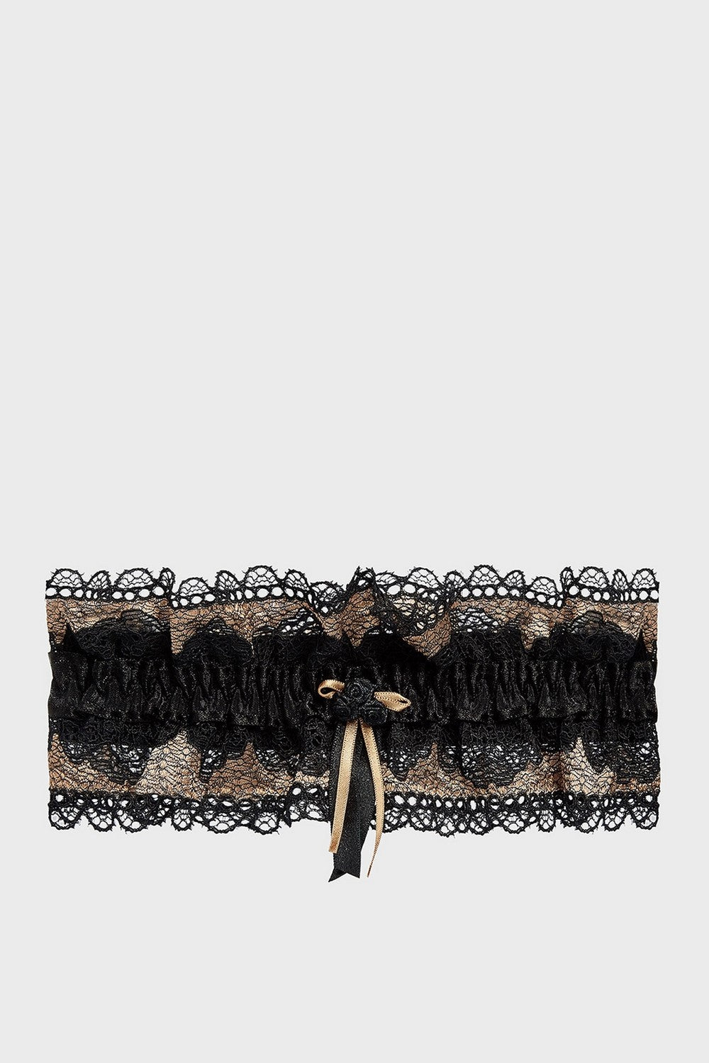 Кружевная подвязка 7012 black/gold