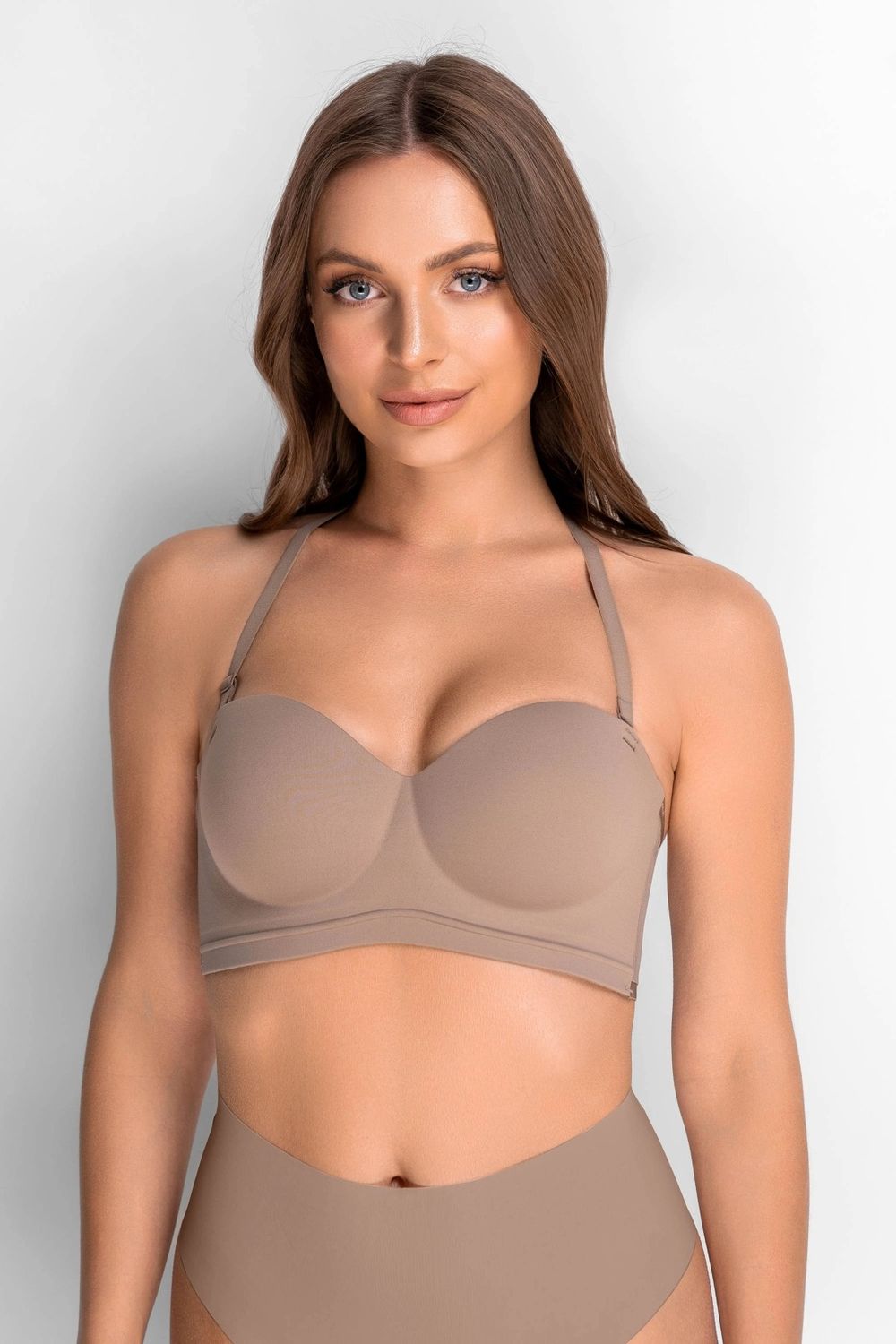 Бесшовный бюстгальтер push-up из микрофибры 7030-030 coffee