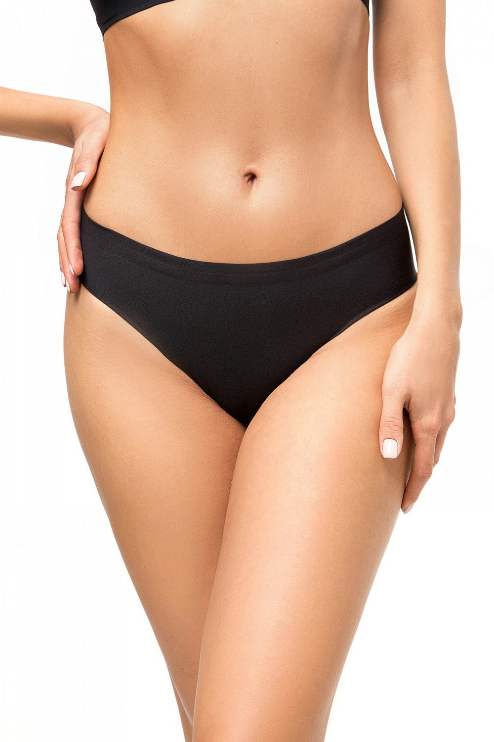 Бесшовные трусики слип 7030-33 Silicon black