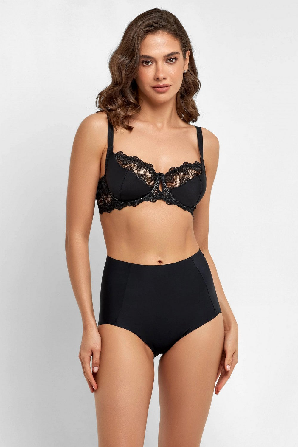 Высокие трусики слип 7034-35 black