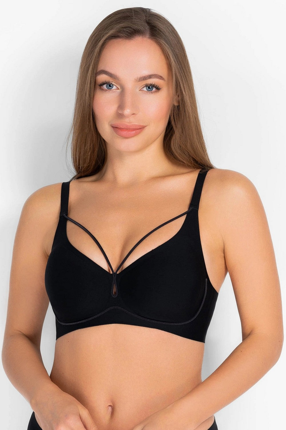 Бесшовный бюстгальтер из микрофибры 7071-074 black