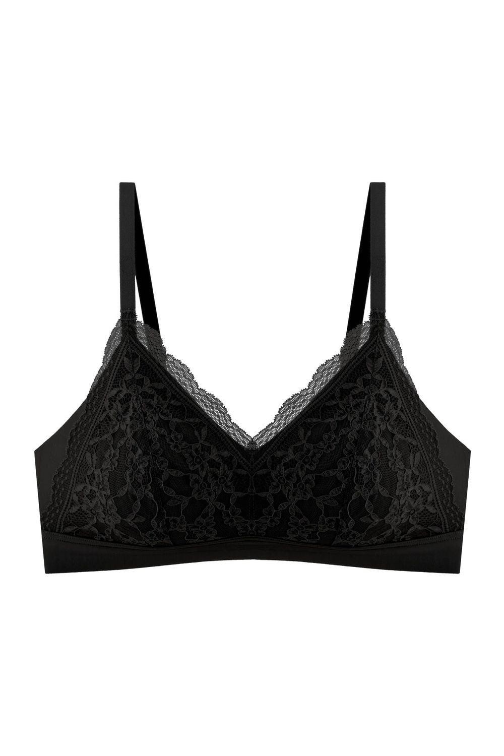 Бесшовный бюстгальтер из микрофибры и кружева 7084-074 black