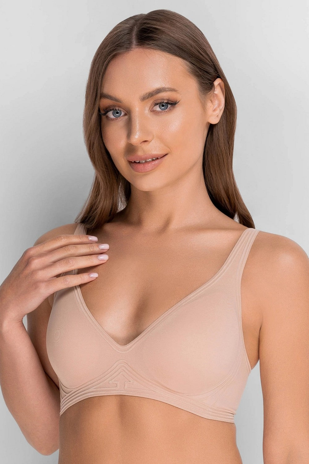 Бесшовный бюстгальтер из микрофибры 7086-074 beige