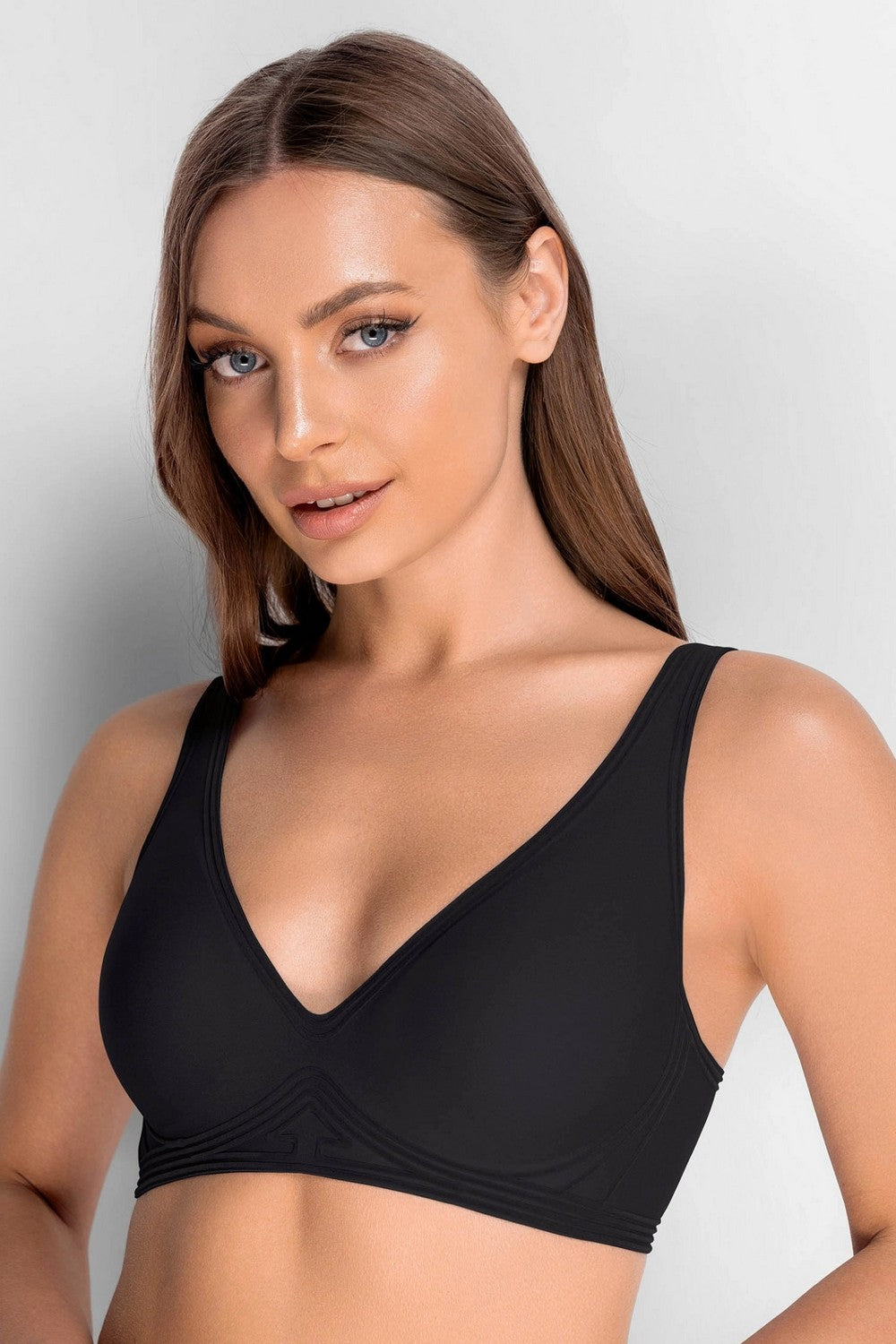 Бесшовный бюстгальтер из микрофибры 7086-074 black