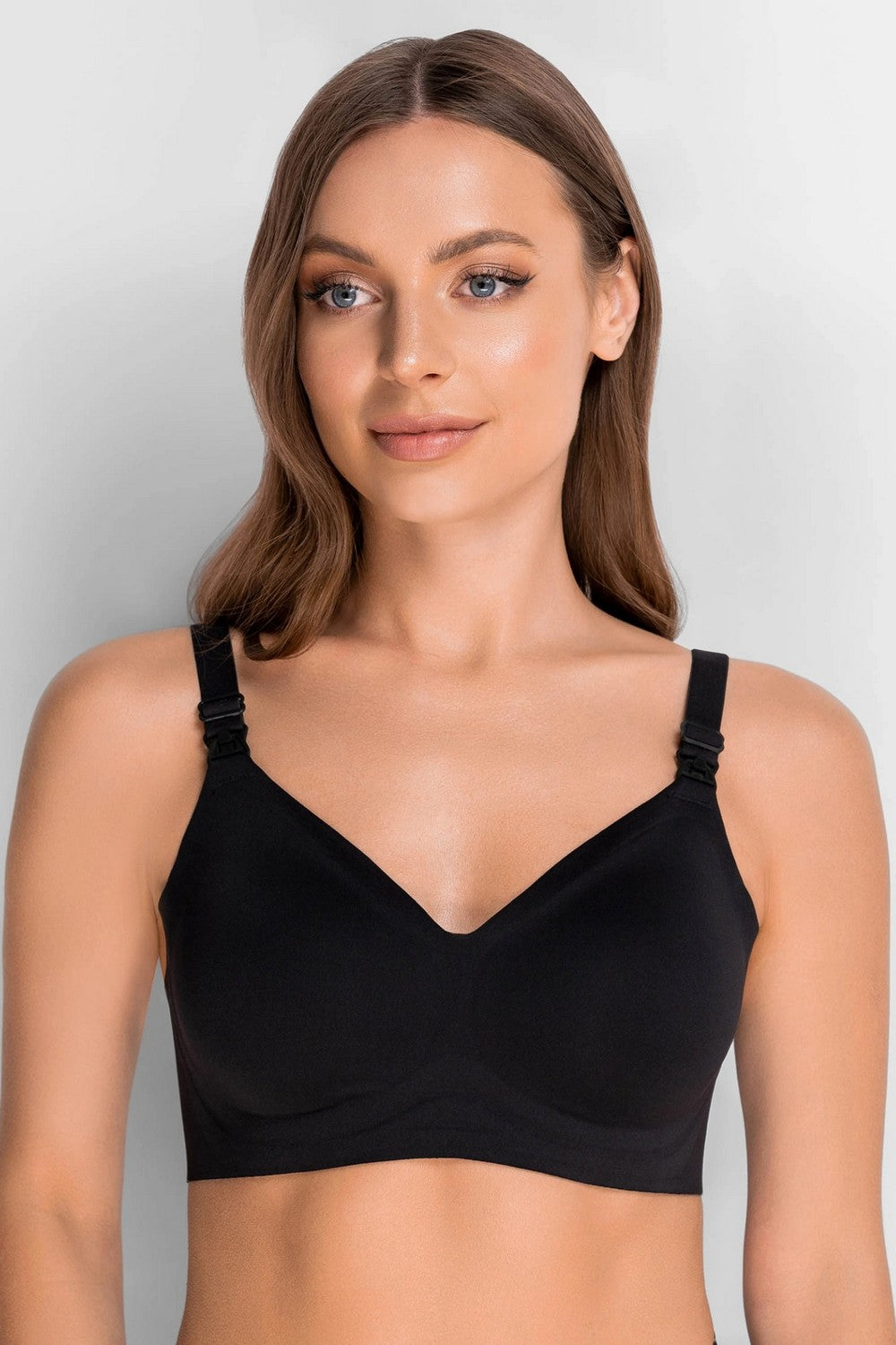 Бесшовный бюстгальтер для кормления 7087-076 black