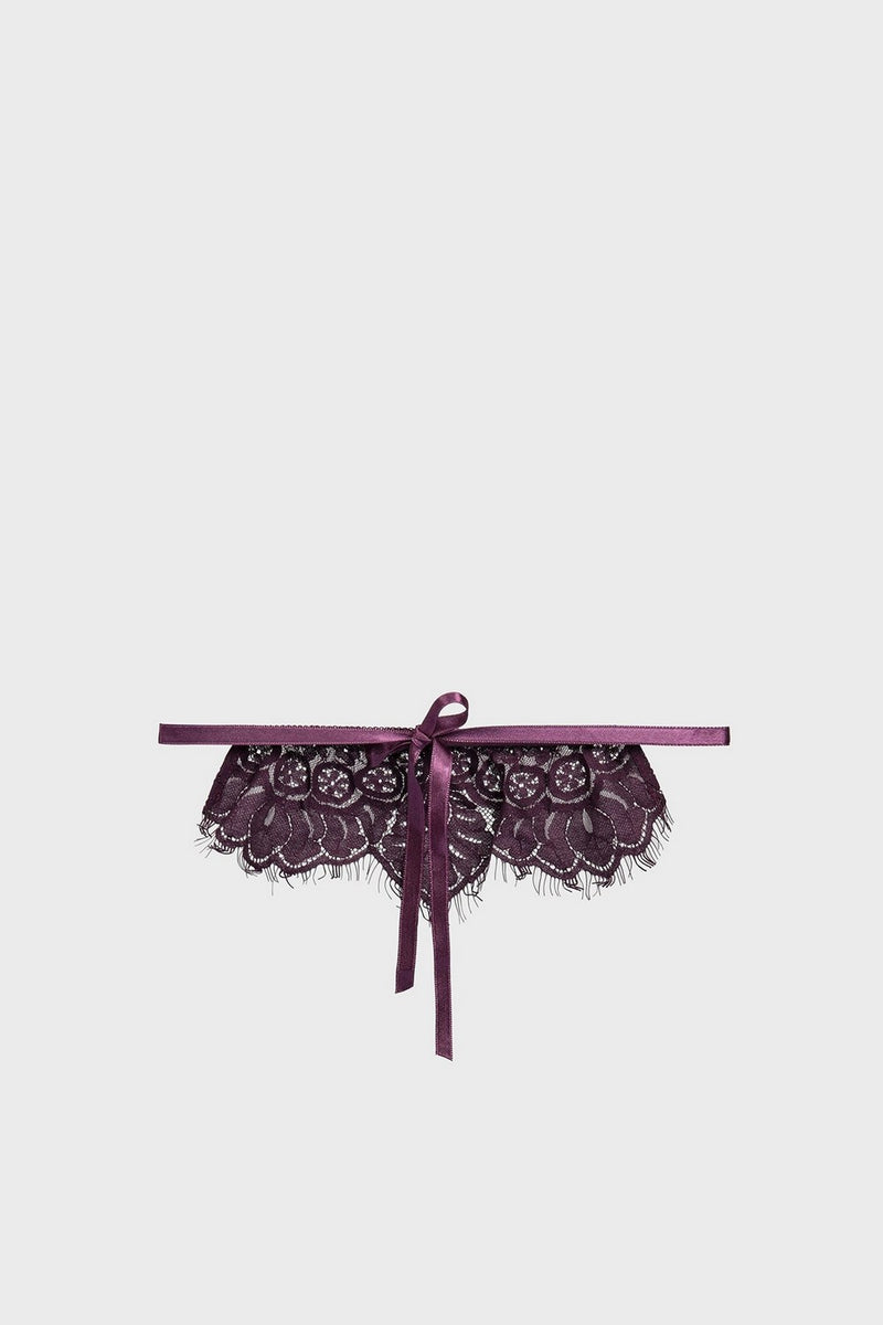 Кружевная подвязка на ногу 8122-61 gray/violet