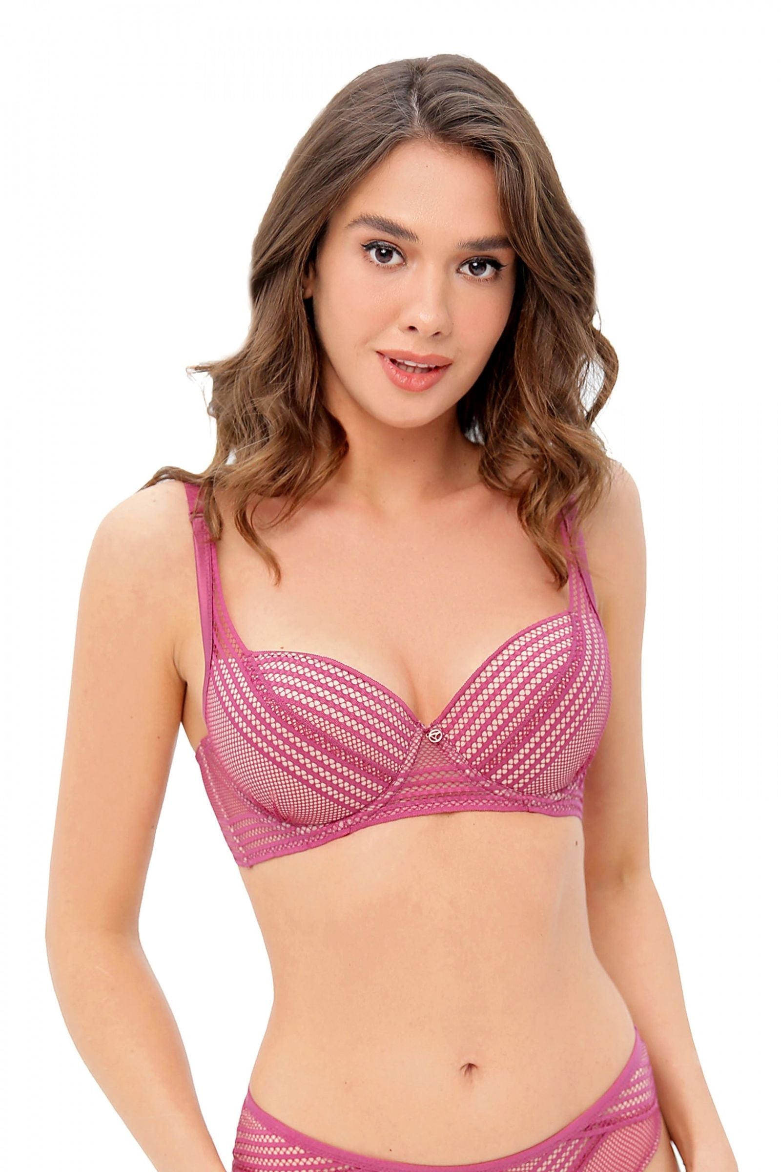 Бюстгальтер балконет со съемным push-up 8148-008 lilac