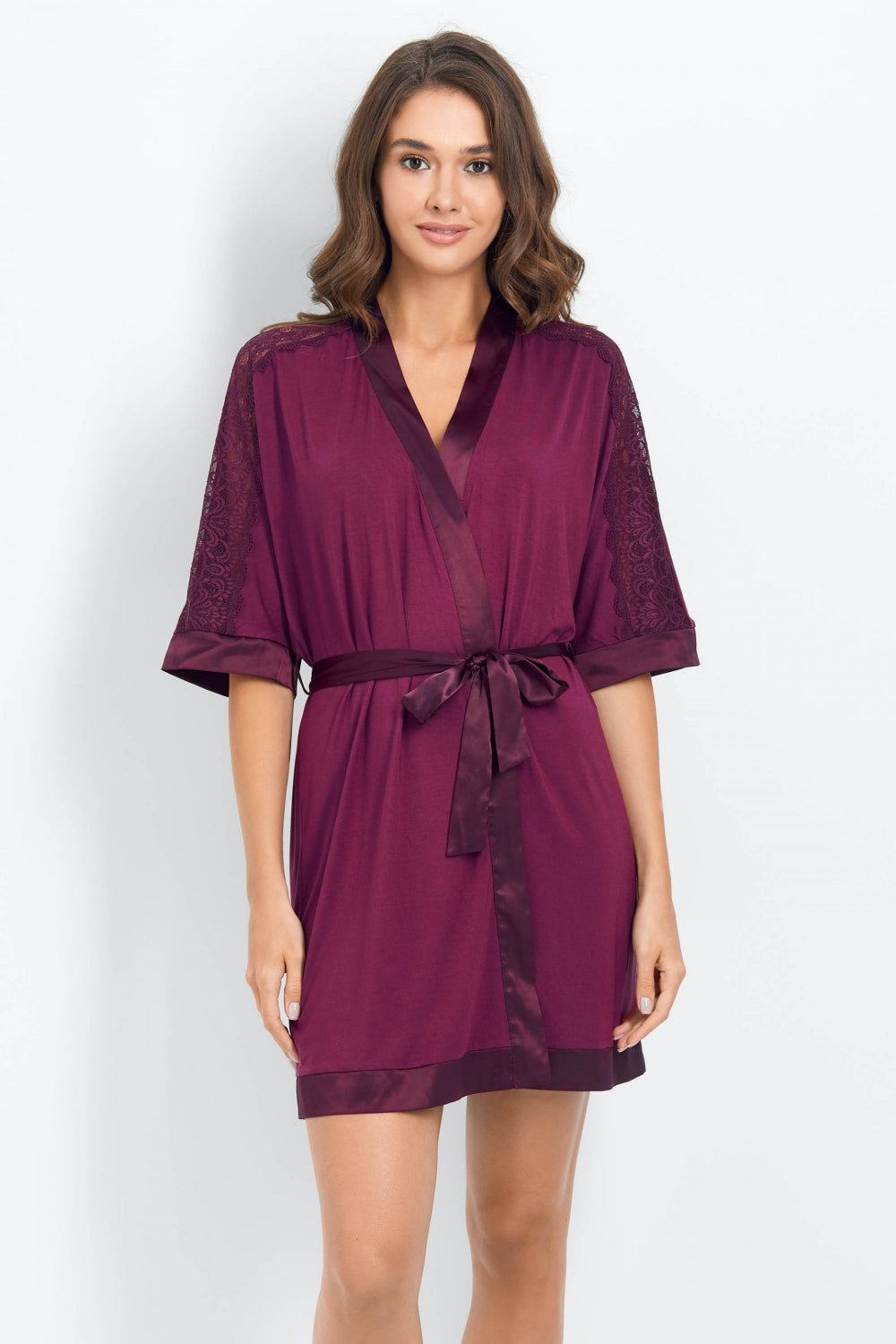 Халат с кружевными вставками 8154-6745 Charisma amaranth