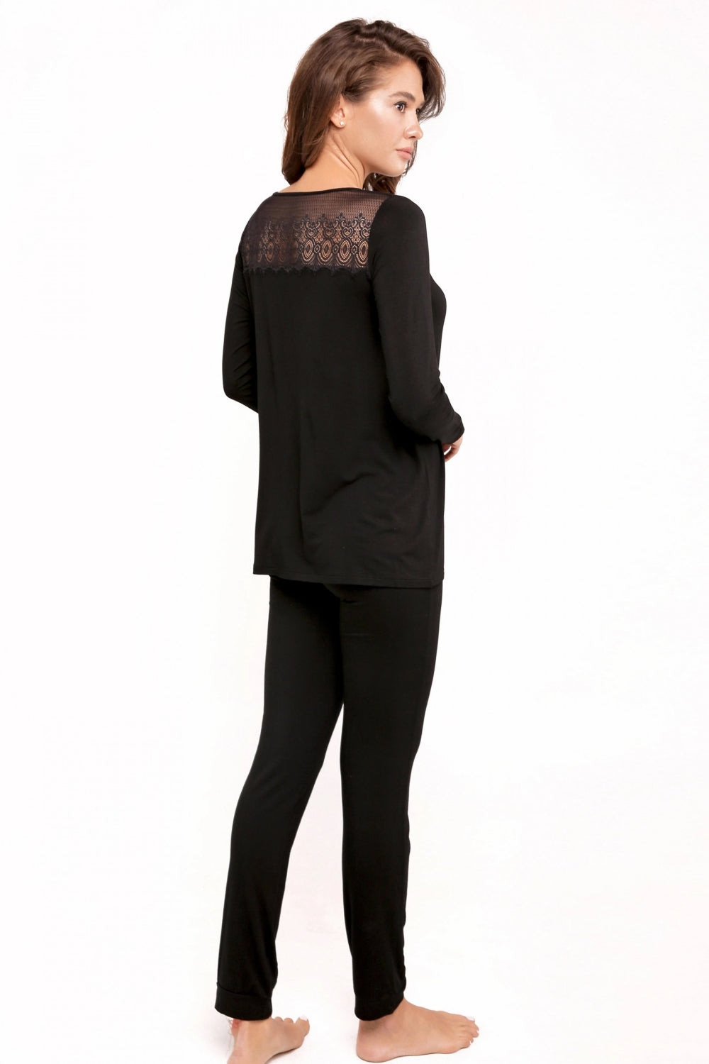 Пижама из модала с кружевом 8160-6217-3 black
