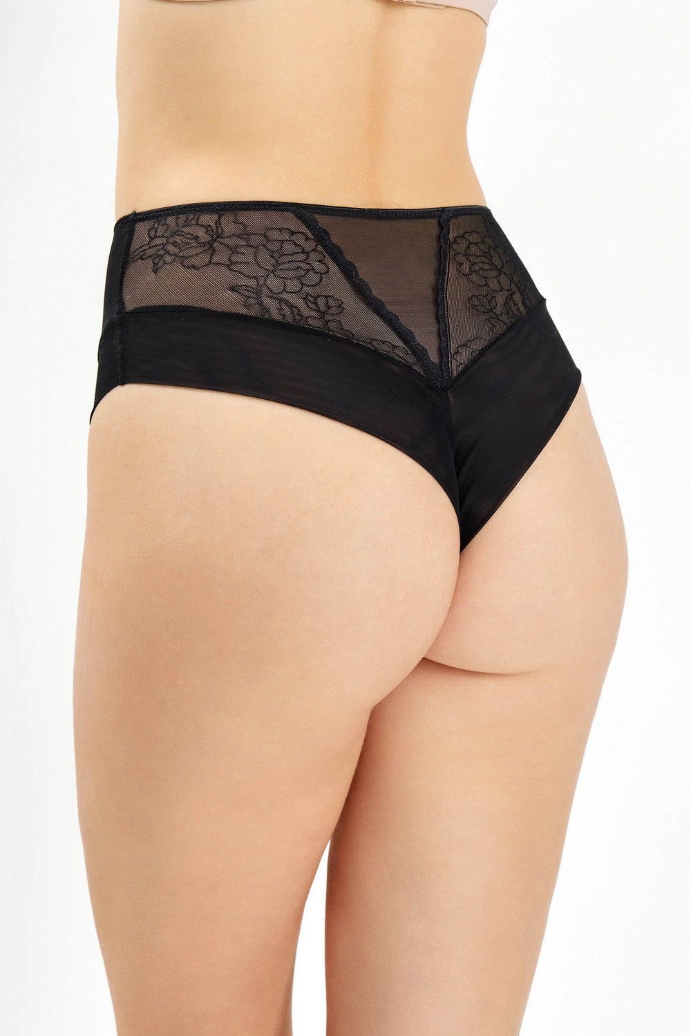 Трусики бразиліана з вишивкою 8164-25 black