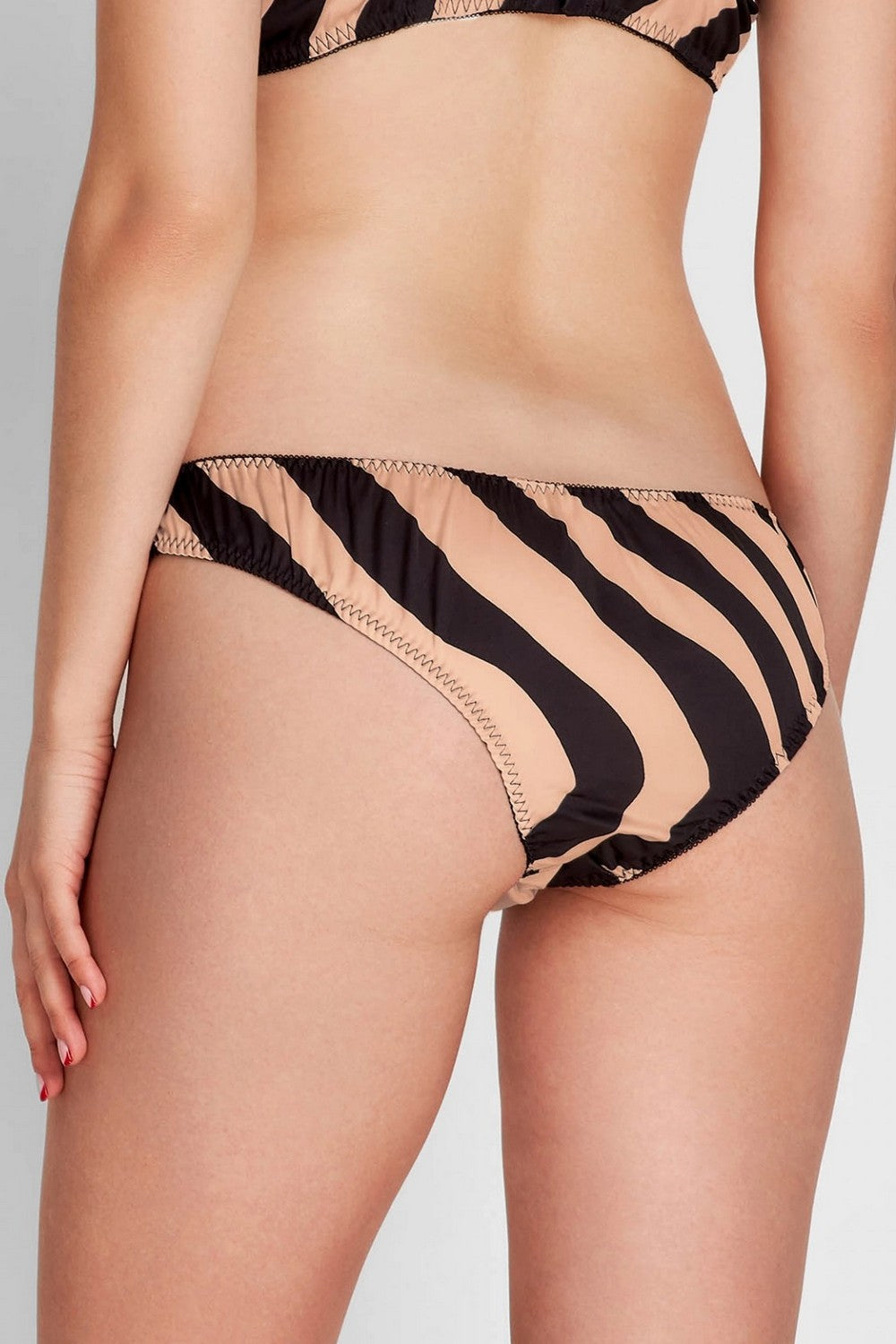 Трусики слип из шелка 8166-30 black/beige