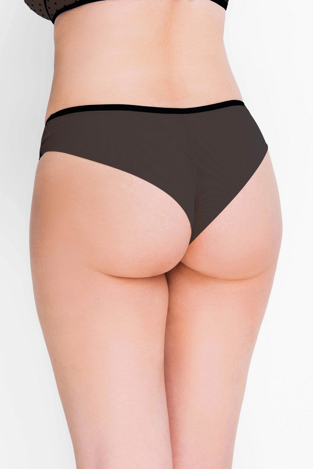 Трусики бразилиана из микросетки 8180-24 black