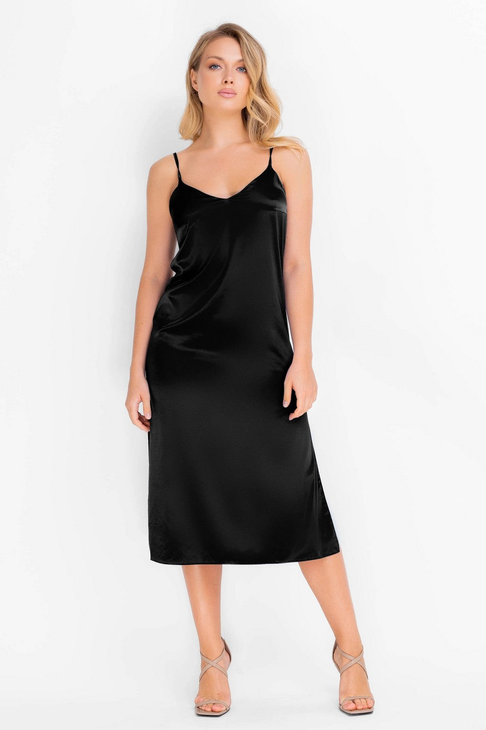 Ночная сорочка с разрезами 8180-6046 black