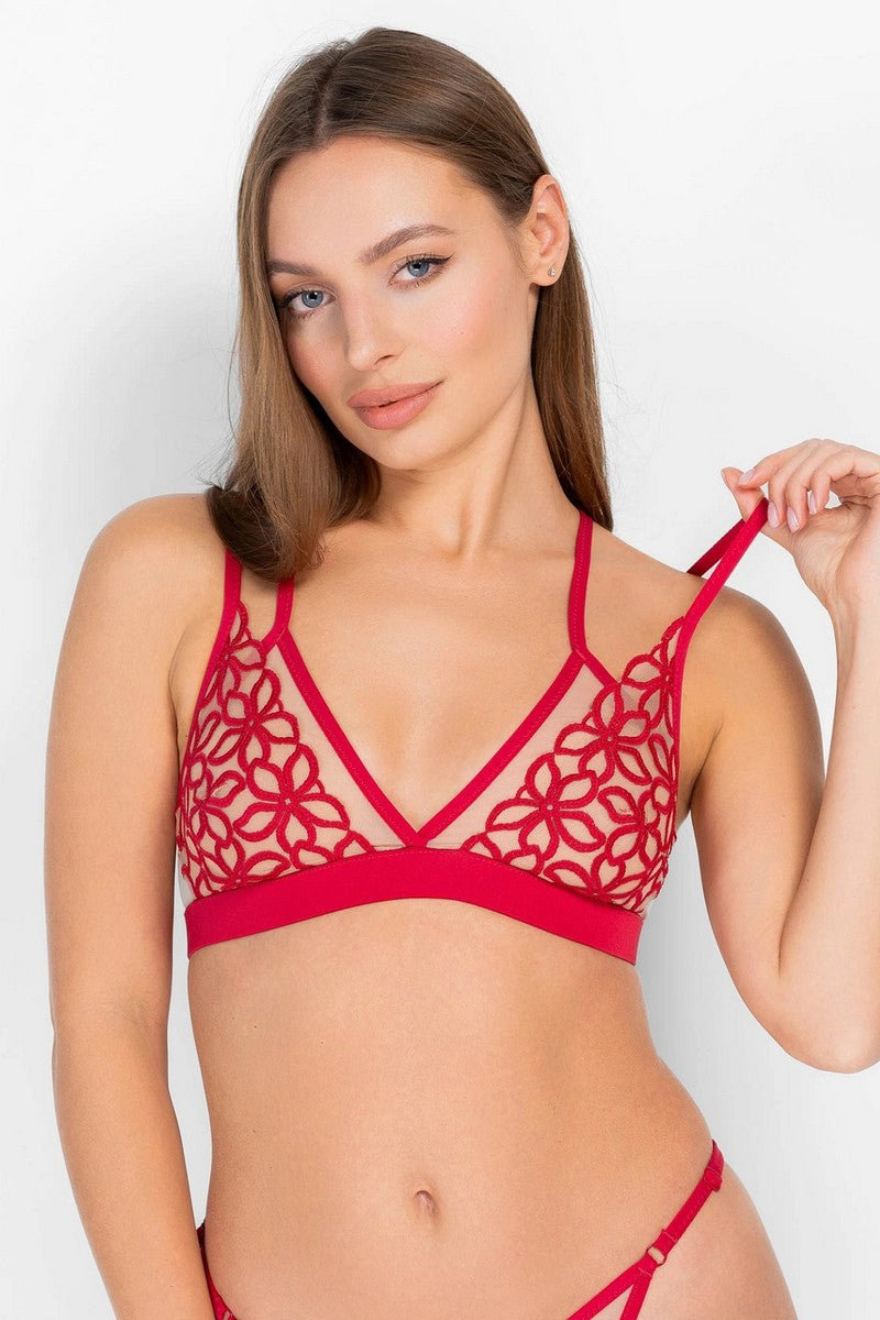 Бралет из микросетки 8181-051 raspberry