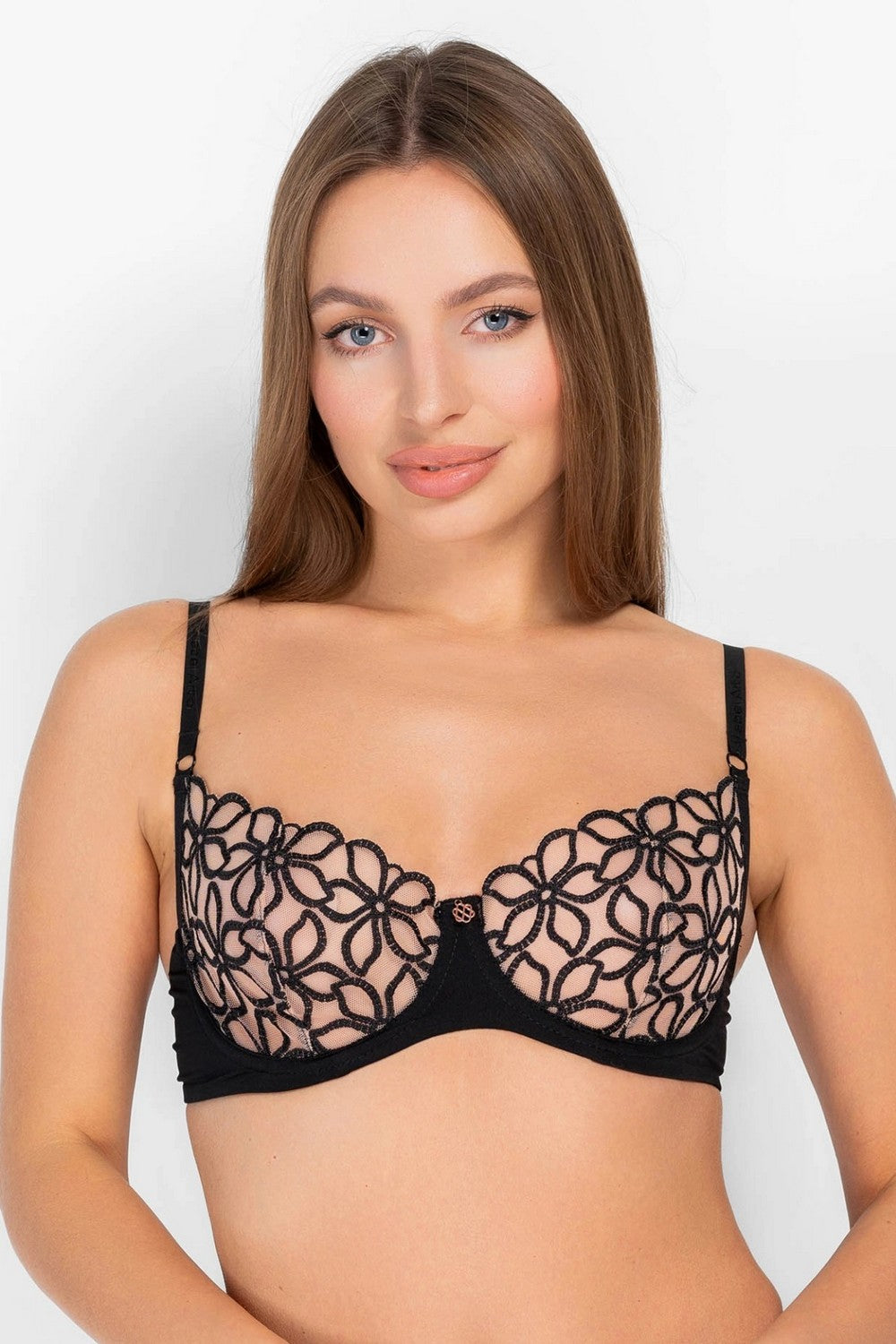 Мягкий бюстгальтер из микросетки 8181-057 black